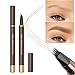 2 Pack Eyebrow Pen, Waterproof Microblading Eyebrow Pencil, 4 Tip Precise Eye Brow Makeup Pen for Women to Effortlessly Create Hair Like Natural Brows, Non Dry Out and Last All Day (Natural Brown)