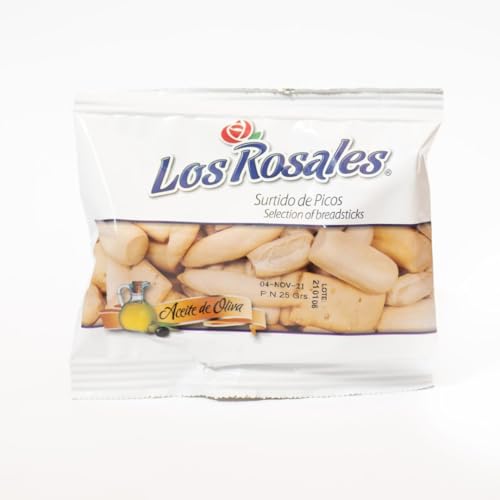 LOS ROSALES Surtido de Picos con Aceite de Oliva, Caja de 125 bolsas de 23gr para Restaurantes, Bares, Cafeterías y Eventos.