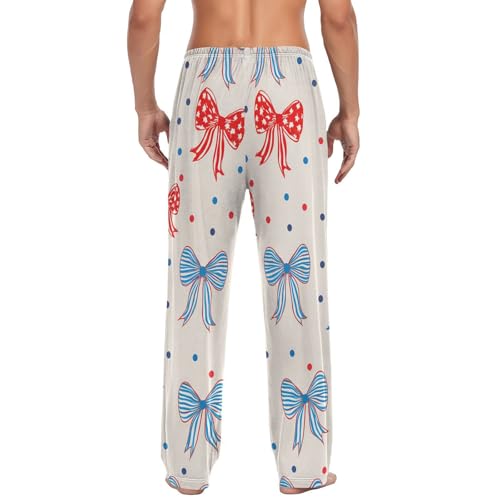 Men's Pajama Pants Colorful Bows American Stars Sleep Pajama Lounge Pant with Pockets, Elastic Waistband2