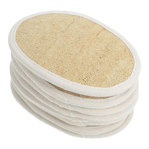 VILLFUL Esponjas de Lufa Naturales 8 Unidades Banda Elástica para Limpieza Corporal y Cocina Paños Multiusos Absorbentes Secado Rápido Suaves y Ecológicas para Uso Doméstico