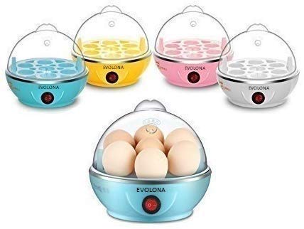 EVOLONA Egg Poacher, 7 Egg Cooker, Egg Steamer, Home Machine Electric Egg Boiler with Egg Tray (Multicolour) - Image 5