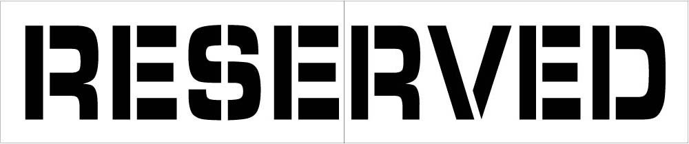 National Marker Corp. PMS47 Stencil, Parking Lot, Reserved, 8 Inch X 58 Inch