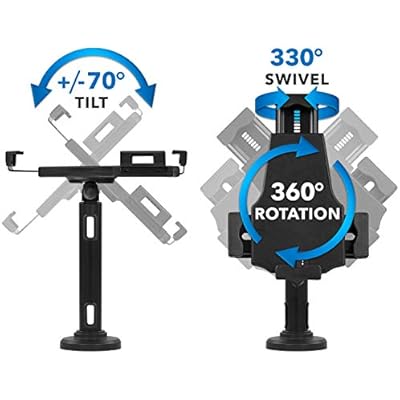 Mount-It! Universal Tablet POS Kiosk Stand with Cable Lock & Wall Mount Bracket, Adjustable Clamp for 7.911 Tablets (Fits 5.37.8 W x 7.810.6 L), Compatible with iPad, Galaxy Tab & Surface Go