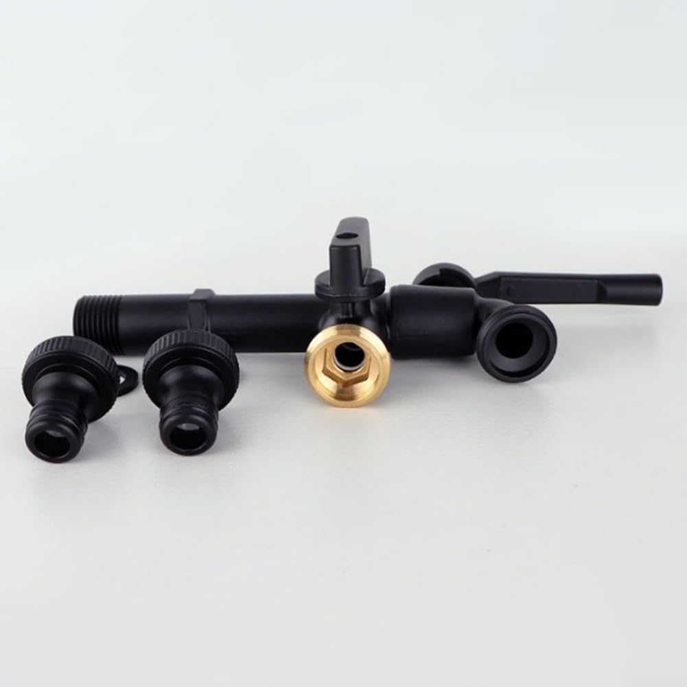 CMBSSTFC Grifo de latón para Exteriores con Salida Doble, Entrada roscada de 1/2", Dos Conectores de Manguera para jardín, Patio, válvula de Flujo de Agua confiable