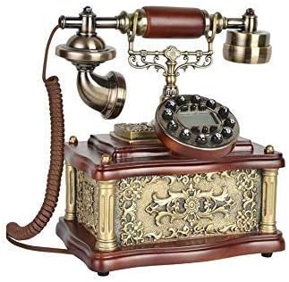 Retro Phone Vintage Phone Telephone- Home Phone, Office Fixed Landline Metal Bracket Button Dial Retro Decorative Cable