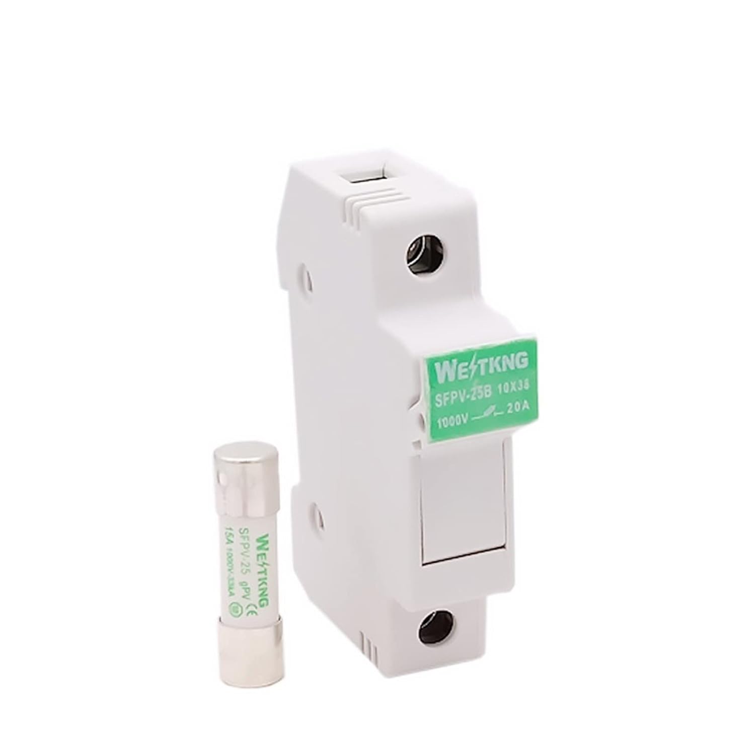 OWAHO 1Set Photovoltaic Solar Fuse Holder with 10 * 38mm DC 1000V 1A 3A 5A 10A 15A 20A 25A 32A for Combiner(5a)
