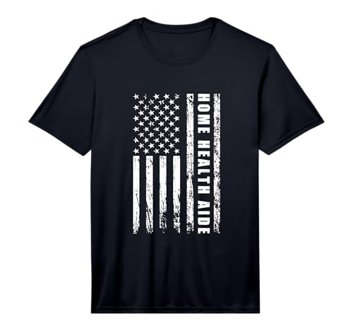 Mens Memorial Day, Home Health aide Patriotic USA Flag Performance T-Shirt