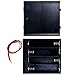 jujinglobal 2pcs Battery Holder Box Case 4 x AA 1.5V (Total: 6V) with On Off Switch 2 Leads Connector Plastic ABS Cell Storage Box for Electronic DIY