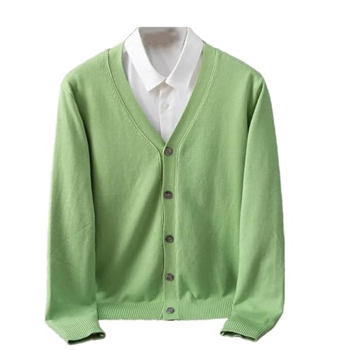 Men's Spring Knitwear Sweater Cashmere Cardigan Solid Color V-Neck Single Breasted Loose Cardigan