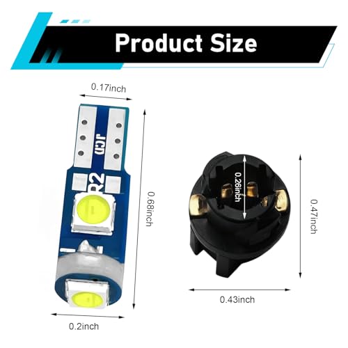20 Lámparas LED T5 blancas para tablero de auto miniatura 2