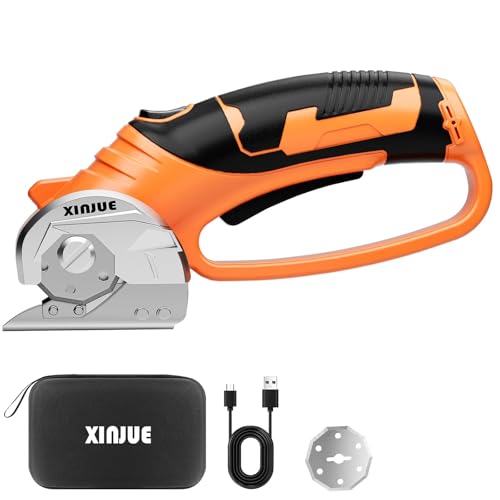 Cardboard Box Cutter Heavy Duty, Cordless Electric Scissors with Safety Lock & LED Light, 340 RPM...