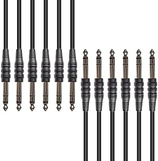 AxcessAbles 1/4 Inch TRS Instrument Cable 10ft - 6 Pack | 6.35mm Male Jack Stereo Audio Cord | 1/4 Inch TRS to TRS Balanced Patch Cables 10ft (6-Pack)