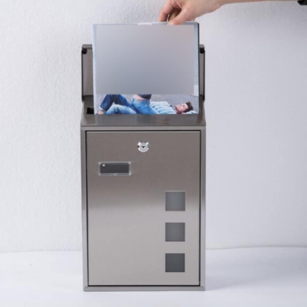 レターボックス パスワードロック ホームメールボックス 投票苦情提案ボックス(シルバー)