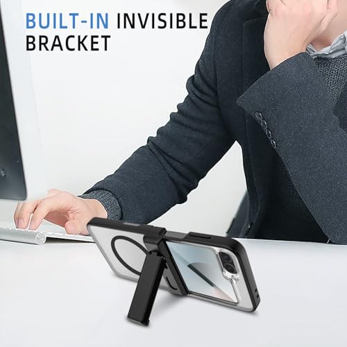 Coque Samsung Galaxy Z Flip6 avec protège-écran intégré et support rotatif vert - 2