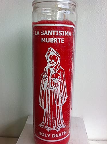 Holy Death (Santa Muerte) 7 Day Red Unscented Candle In Glass, 1 Count