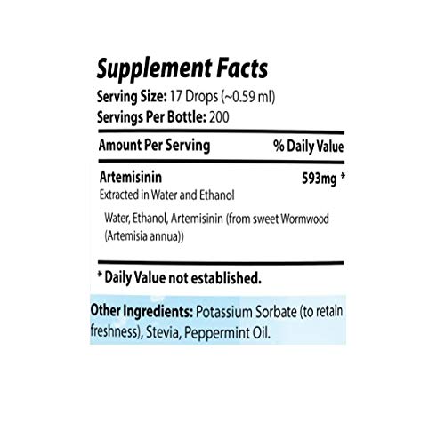 Absonutrix Artemisinin 580mg per Serving 4 oz Liquid, Helps Support Immunity, General Health Support, Easy Absorption, Third Party Tested, GMP-Certified Facility, Cruelty-Free, Made in The USA,