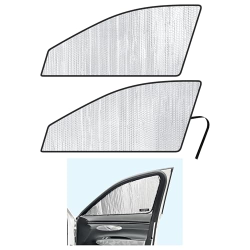YelloPro Side Window Front Seat Sunshade (Set of 2) Custom Fit for 2022 2023 2024 2025 Genesis GV70 SUV, Electrified, Sun Protection UV Reflector Insulated Accessories [Made in USA]