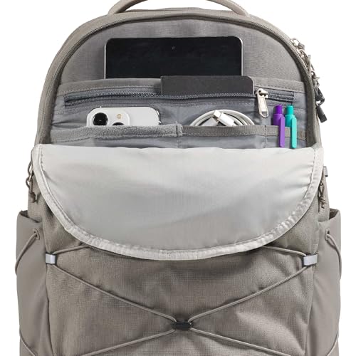 Image of The North Face Women's Borealis Commuter Laptop Backpack - Everyday Travel Bag, Laptop Sleeve, Reflective Details, Stone Slab Light Heather /Stone Slab, One Size