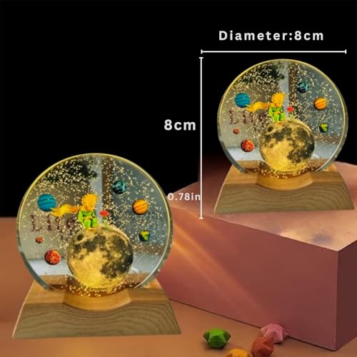 Image of One94Store 3D Acrylic LED Night Light - Warm White & Moon and Stars Design with Durable Plastic Base, Decorative Table Lamp for Bedroom, Living Room, Kids Room, Study & Home Decor Gifting