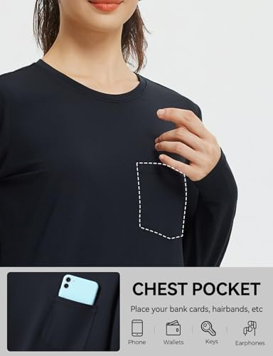 baleaf Women's Long Sleeve Workout Shirts for Women Active Tops Soft Activewear Moisture Wicking Running Clothes Travel2