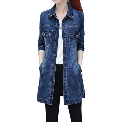 Veste en jean pour femmes Cocila blouson léger brodé de fleurs à manches longues