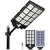 Ofuray Lampadaire Solaire Extérieur, 6500k Projecteur Led Solaire Puissante avec Detecteur de Mouvement, IP67 Étanche Lampe Solaire Éclairage pour Jardin, Garage, Rue