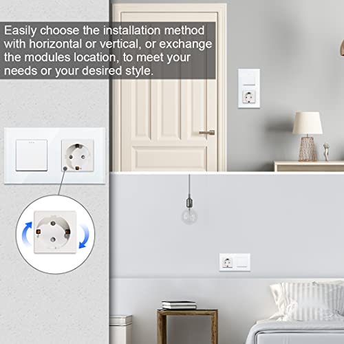 Smart Home Lichtschalter mit Schuko Steckdose von CNBINGO
