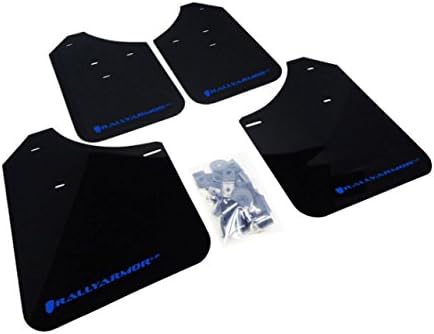 Rally Armor MF1-UR-BLK/BL Black, Blue Mud Flap with Logo (02-07 Subaru WRX/STI/RS/2.5i (Wagons req mod) UR), 1 Pack
