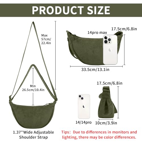 Image of Nylon Crescent Crossbody Bag for Women Purses Trendy Men,Small Travel Sling Bag Hobo