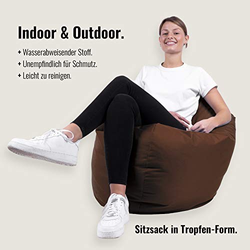 Kaba Sales 2 in 1 Sitzsack Bodenkissen Outdoor Indoor Kinder Yogakissen (Durchmesser 125 cm, Brown) – Bild 6