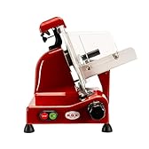 RGV Affettatrice Special Edition 25 Red – Made in Italy, Lama Ø 250 mm, 140W, Alluminio Rosso – Taglio Preciso e Professionale per Casa e Cucina