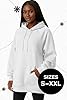 Re Tech UK - Women's Oversized Hoodie - Cozy Fleece Lined Pullover Hoodies for Women - Ladies Baggy Hoody Sweatshirts - Black, White, Pink, Grey, Navy - Plus (XL, White) #4