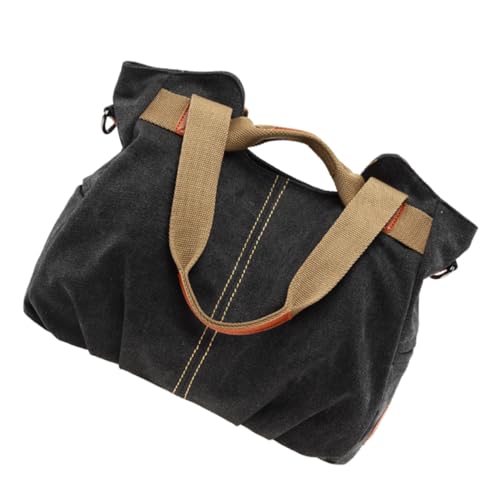Sac à main femme bandoulière en toile noire style épuré moderne