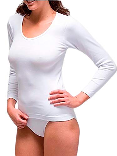 RAPIFE Pack 2 - Camiseta Interior Manga Larga térmica Mujer (Blanco, L)