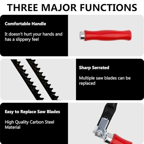 Laubsäge Set inkl. 8 Sägeblätter (4#, 6#, 8#, 10#), Laubsägebogen mit Holzgriff, Feinsäge für Holz, Metall und Kunststoff, Laubsäge mit Sortierte Sägeblätter Präzise Schnitte für Handarbeiten
