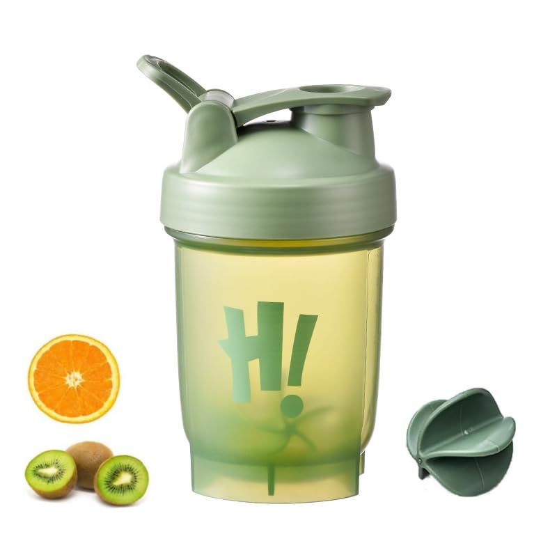 Petsmart tech Botella mezcladora de proteínas de 500 ml con bola mezcladora, tapa abatible a prueba de fugas, sin olor, apta para temperatura, apta para lavavajillas (verde)