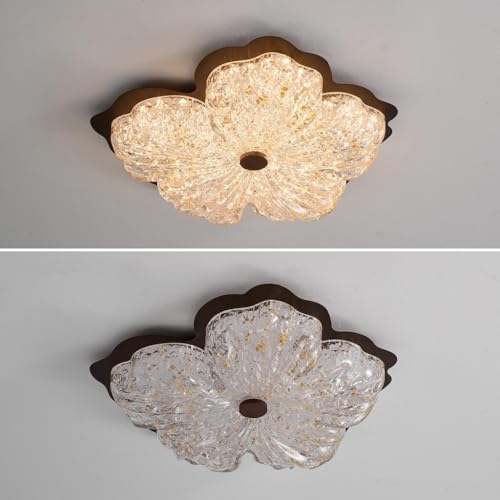 Plafonnier pétale dorée dimmable intensité variable éclairage rétro 60cm