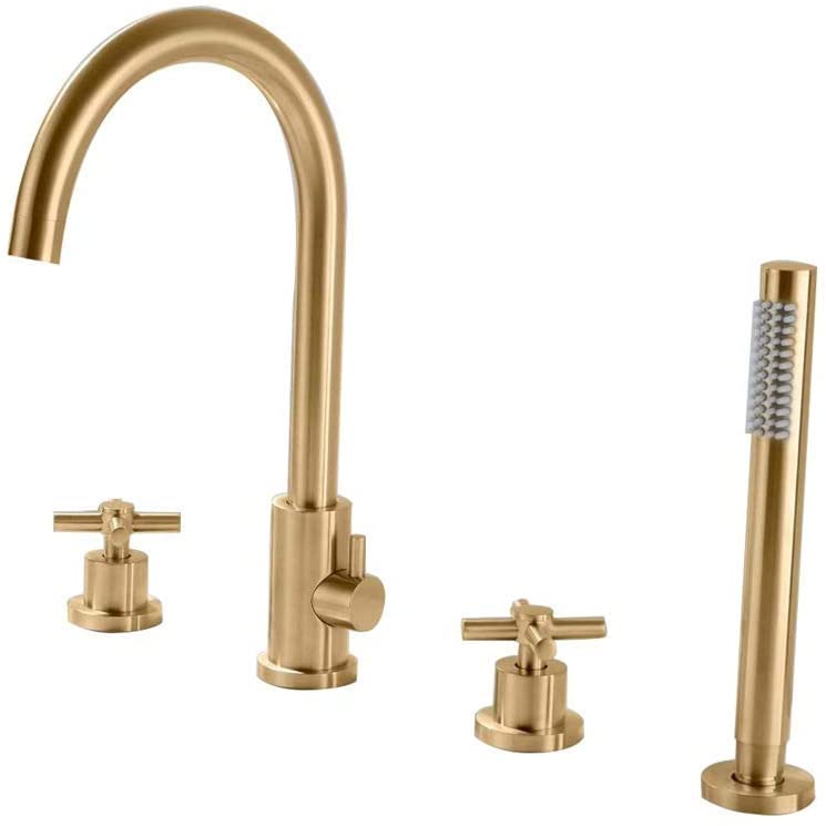Robinets de douche cascade quatre trous mitigeur bain laiton