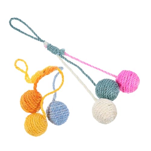 JOINPAYA 2Pcs Interactive Sisal Cat Ball Hanging Design for Indoor Cats Scratch Resistant Balls for Kittens Space Saving and Engaging Play for Small Homes