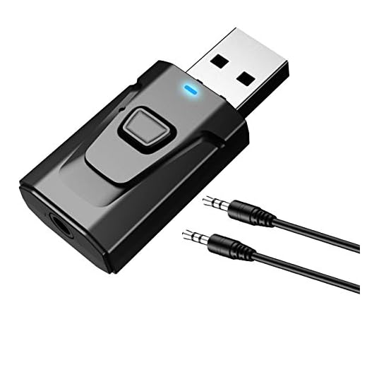 PNGKNYOCN USB Bluetooth 5.0 with 3.5mm AUX 4-in-1 Wireless Audio Transmitter Receiver Adapter for TV/Home Audio System