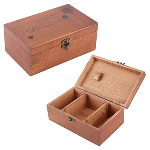 Caja De Costura De Madera Antigua, Organizador De Hilo De Bordar, Kit De Costura De Madera, Cesta Con Compartimento, Caja De Herramientas De Madera, Kit De Cesta De Costura(Empty Box)