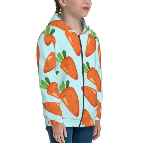 Cartoon Carrot Kids Pullover Hoodies Boys Zip Up Sweatshirts Girls Athletic Clothes with Pocket4