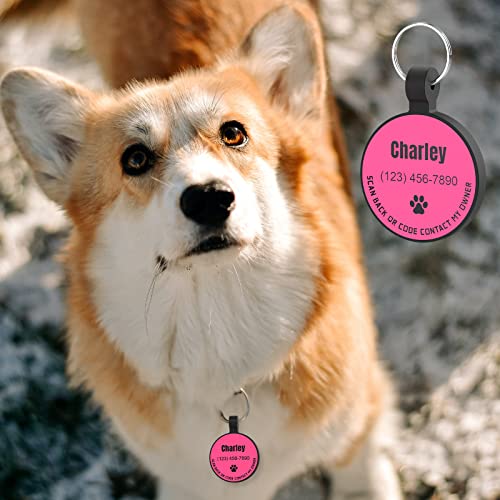 Myluckytag Personalized Pet Id Tags Dog Tags - Silent Silicone Qr Code Id Tags - Pet Online Profile - Send Pet Location Alert Email When Scanning #TOP2