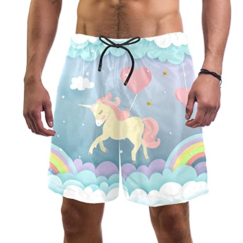 Short de bain séchage rapide JDEZ nuage rainbow horse homme