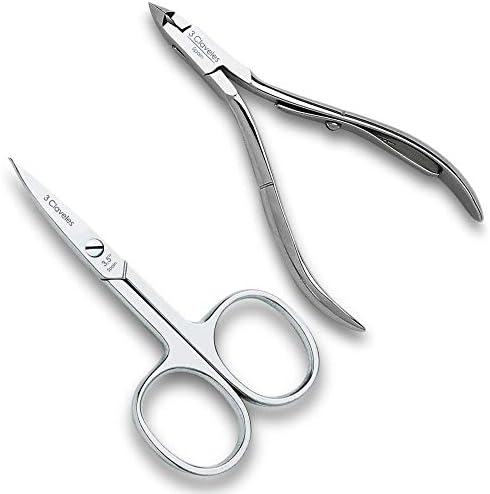 3 Claveles Nail Scissors with Curved Blades and Cuticle Nippers Professional Manicure Set of Nail Scissors and Cuticle Pliers Carbon Steel 1 Unit 0.13 50 ml