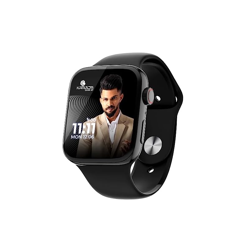 Kratos SW15 Smart Watch for Men and Women with Bluetooth Calling, 1.85" HD Display, IP67 Water Resistant, Long Battery Life, 25+ Sport Modes,SpO2 & Health Monitoring, Smart Watch with 200+ Watch Face