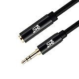 SHD Aux Extension Cable 3.5mm Cord Stereo Audio Cable Male to Female Type Metal Connectors Black-3Feet