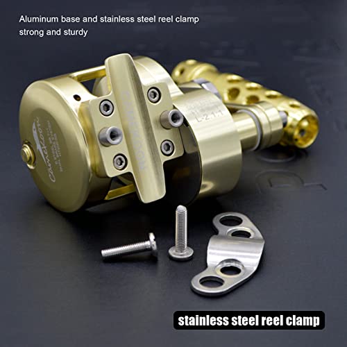 Camekoon Lever Drag 2 Speed Multiplier Reel, One-Piece Aluminum Frame And Cold Forged Aluminum Spool For Conventional Saltwater Slow Jigging Fishing #TOP7