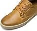 Jousen Men's Fashion Sneakers Leather Retro Casual Shoes for Men Breathable Dress Mens Sneakers (AMY5100A Brown 12)