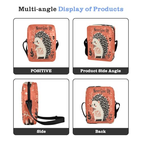Hedgehog Red Cute men's messenger bag Small Crossbody Bags Casual Womens Purse Adjustable Strap for Shopping School4